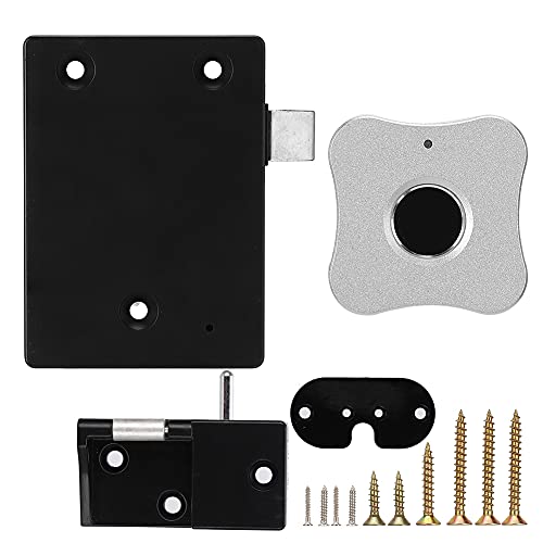 Smart Biometric Fingerprint Lock Security Cabinet Drawer Keyless Panel for Home Office Silver (Silver Fingerprint Panel)