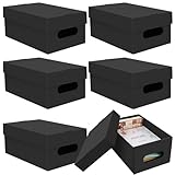aopule 6PCS Photo Storage Box for 4'x6' Photos,10.2“ x 6.5“ x 4.7“ Picture Box Store and Protect Pictures,Documents Black