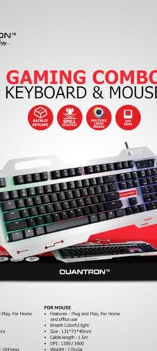 Image of QUANTRON QKB-12 Gaming Combo - RGB Keyboard & Precision Mouse Set for Enhanced Gaming Performance