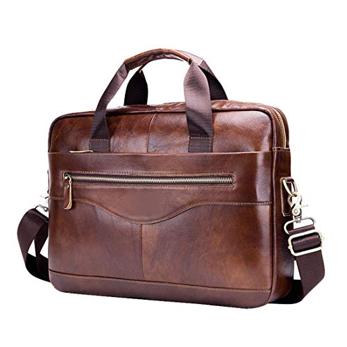 Yujeet Sac à Bandoulière en Cuir pour Business Sac à Main Multifonctions pour Homme (Marron, 39.0cm*9.0cm*29.0cm) Cover