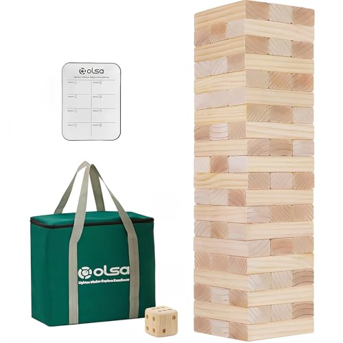 Olsa Jumbo Tumble Tower Outdoor Games 60pcs Large...