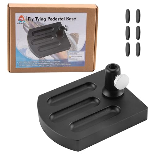 Alwonder Fly Tying Vise Pedestal Base Fly Tying Tools, Heavy-Duty Full Aluminum Alloy Pedestal Base for Most Traveling Vise, Quality Fishing Materials Accessories Organizer Holder Tool