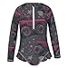 Boccsty Fashion Pink Star Monster Trucks Baby Girls Long Sleeve Rash Guard One Piece Toddler Girl Swimsuits 9-10T