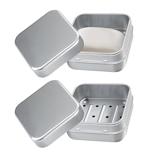 Aieoco Seifendose 2er Aluminium Reise Seifenbox