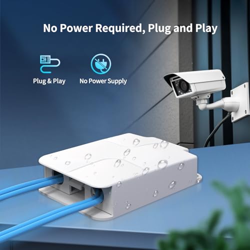 Image of Outdoor Gigabit PoE Extender 1 in 3 Out, NICGIGA 4 Port PoE Repeater Waterproof, Vlan, Extend 100 Meters(328 ft), IEEE 802.3af /at Power Over Ethernet PoE Splitter.