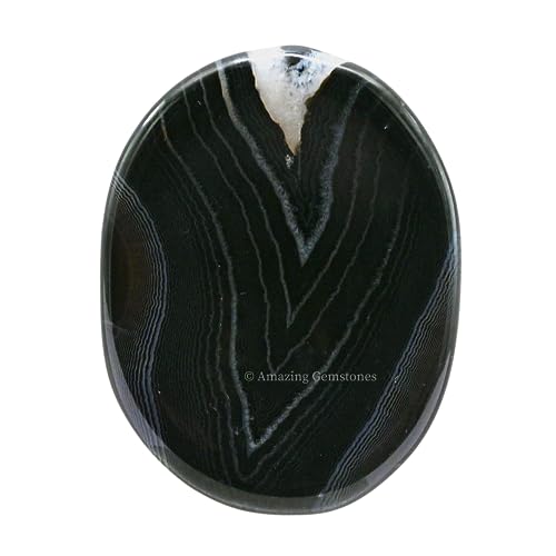 Image of Amazing Gemstone Black Onyx Worry Stone Crystals and Healing Stones - Worry Stones for Stress Relief Gifts - Piedra Crystal Fidget for Meditation - Unique Stocking Stuffers and Birthday Gifts