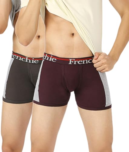 Image of Frenchie Ace Men's Cotton Rib Trunks in Stretchable, Breathable Innerwear Trunks