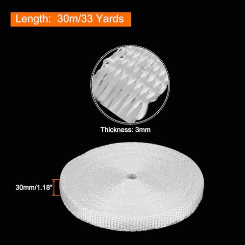 Image of MECCANIXITY 1pcs Fiberglass Cloth Tape 30m(33 Yard) x30mmx3mm E Glass Fiber Fiberglass Mesh Glass Fiber Mesh Woven Fiberglass Fabrics Insulation Tape for Reinforcement Repair