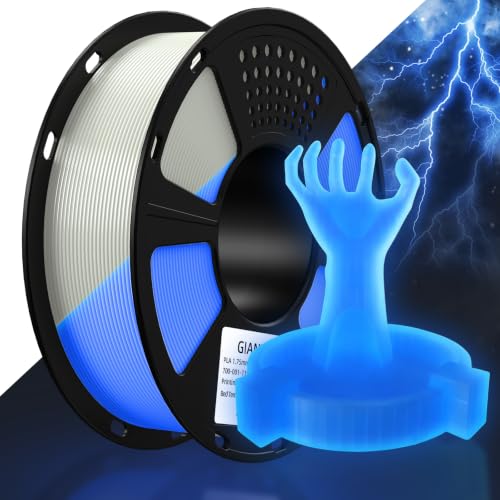 GIANTARM Leuchtet PLA Filament 1 75 mm Glow In The Dark Maßgenauigkeit: 0 02 mm 3D-Druck-Filament 1 kg 1 Spule Luminous Blau