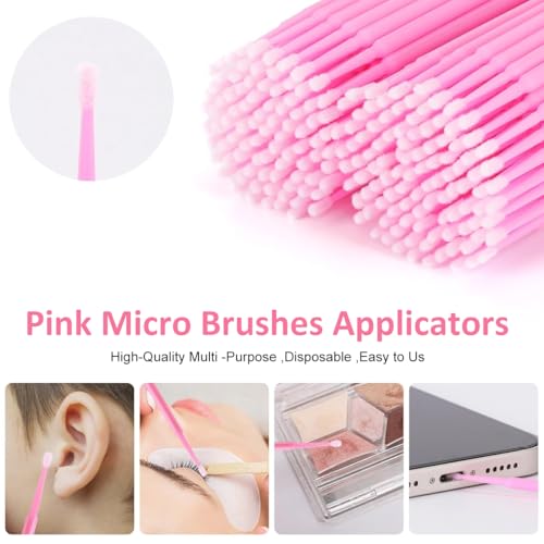 Image of MAYCREATE 310Pcs Makeup Tools Set with Storage Case, Pink Beauty Accessories Kit with 100Pcs Lip Brushes, 100Pcs Micro Swabs, 80Pcs Mascara Brushes,& 30Pcs Dual Head Eyeshdow Applicator