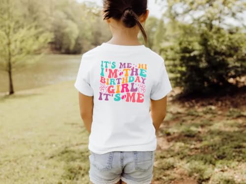 Image of LOTUCY Birthday Girl Outfit for Kids Its Me Hi Im The Birthday Girl Shirt Letter Printed Princess Birthday T-Shirt