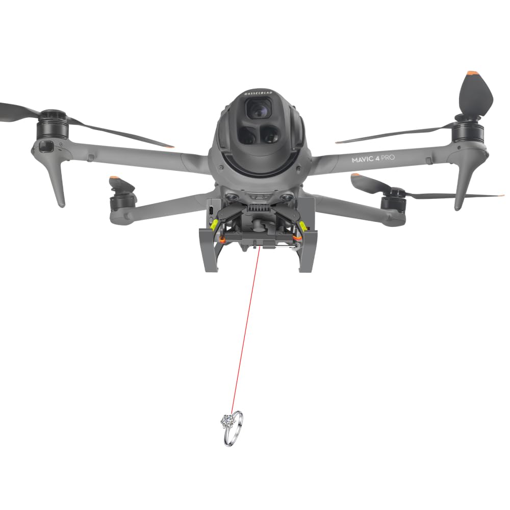Lanciatore di fedi nuziali per DJI Mavic 4 Pro, accessorio contagocce con carico utile da 500 g con controllo a un pulsante, compatibile con pulsanti remoti, include batteria ricaricabile