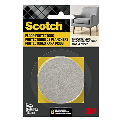 Scotch Sp807-Na Felt Pads, 2" Round, Beige, 6 Count #TOP23
