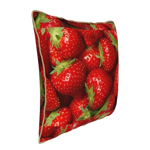 Housse coussin velours imprimé fraises douceur et poésie