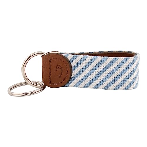 Image of Leather Hand-Stitched Needlepoint Key Fob or Key Chain