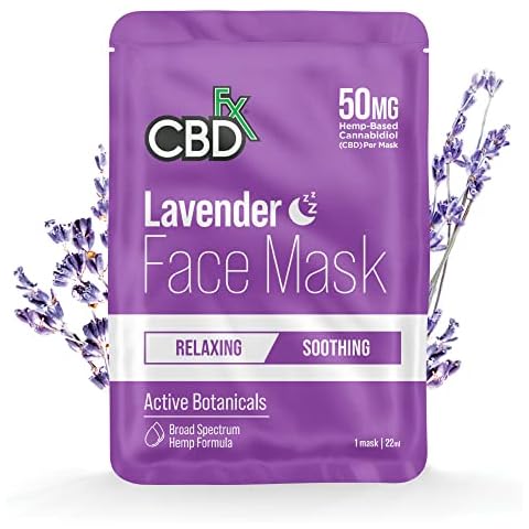CBDfx 50mg CBD Night/Lavender Face Mask Spa Quality Ingredients Single Cover