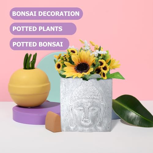 Pot de fleur Bouddha ciment cache-pot succulentes pour decoration maison - 8