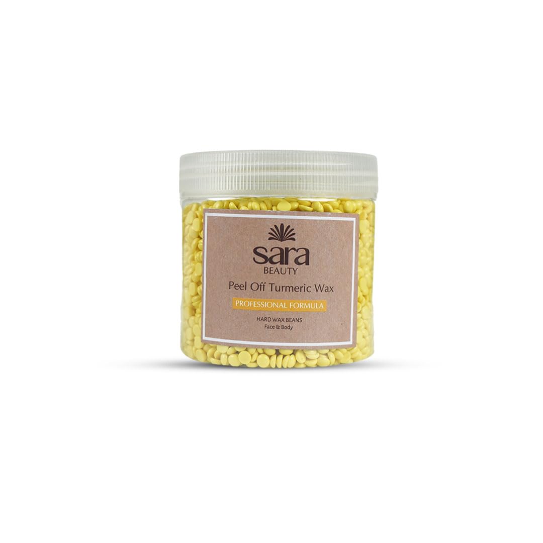 SARA Professional Peel Off Turmeric Bean Wax For Effortless Hair Removal | Perfect For Face, Bikini Line, Legs, body & Arms,(400gm)