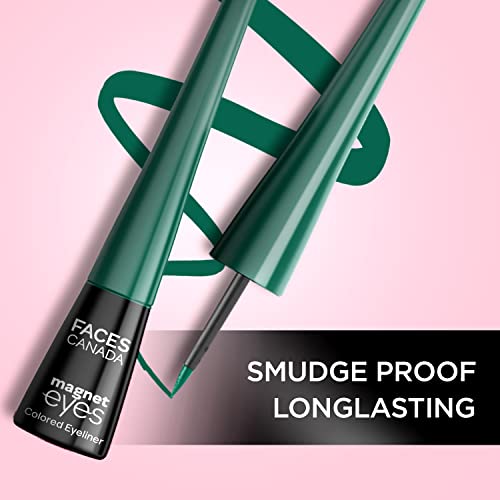 Image of FACESCANADA Magneteyes Color Eyeliner Gel - Elegant Green,4 Ml|Glossy Finish|24Hr Long-Lasting|Waterproof|Smudgeproof|Precise Application|Intense Color Payoff|Almond Extract & Vitamin E (Pack of 2)
