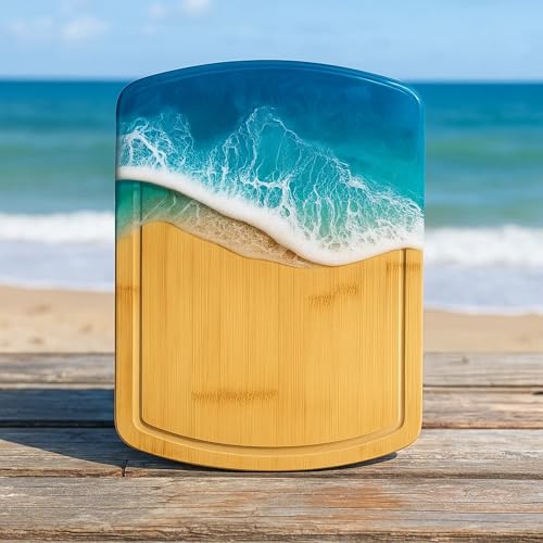 Set de 6 tablas de cortar de bambú con ranura para jugos miniatura 5