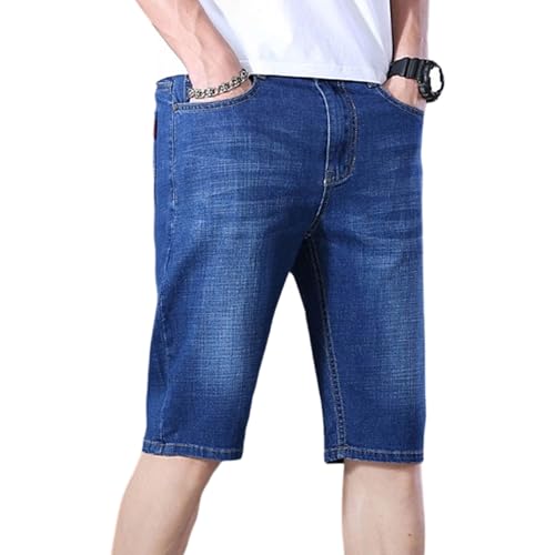 Short en jean décontracté coupe ajustée jambe droite homme été