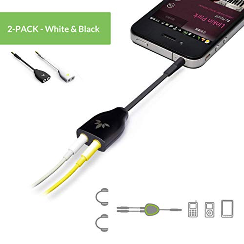 Avantree 2-pack tweeweg 3,5 mm dubbele hoofdtelefoonaansluiting splitter, AUX stereo oortelefoon oordopjes Y audio split… - Afbeelding 3