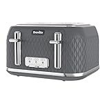Breville Curve 4 Slice Toaster with High Lift & Wide Slots | Grey & Chrome [VTR013]