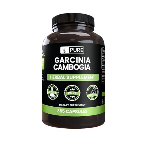 PURE ORIGINAL INGREDIENTS Garcinia Cambogia, No Magnesium or Rice Fillers, Always Pure, Lab Verified (365 Count)
