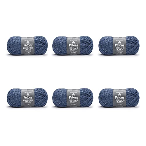 Image of Patons Tweeds Indigo Yarn - 6 Pack of 3oz /85g - Blended Fiber - 6 Super Bulky - 71 Yards - Knitting, Crocheting & Crafts