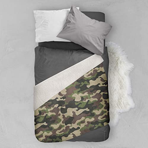 Vth Global Green Military Camouflage Camo Pattern Birthday Christmas Fleece Sherpa Blanket Bed Throw Tapestry Wall Hanging (Green Military Camo, Fleece - 50X60) #TOP3