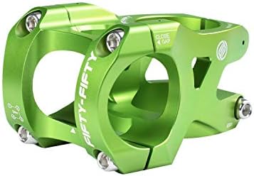 FIFTY-FIFTY Aluminum Alloy Mountain Bike Stem for 1-1/8 Steer Tube 31.8mm Handlebar, Short Handlebar Stem for All Mountain, MTB, Downhill, Freeride(35mm, Green)