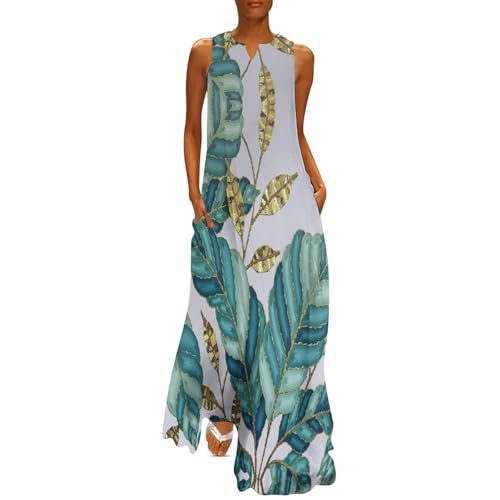 Robe été feuilles tropicales grande taille pour rester fraîche et élégante