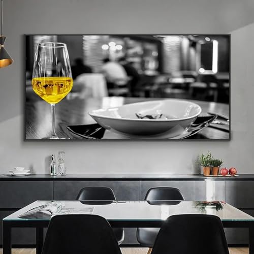 Toile murale verre de champagne pour cuisine et salon moderne