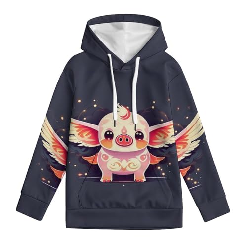 Sweat à capuche cochon garçons filles manches longues et cordon ajustable