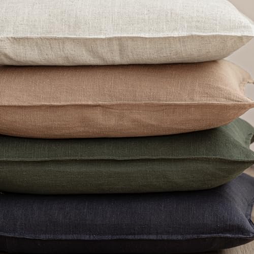 Foindtower Linen Solid Decorative Throw Pillow Cover 20x20 Inch Dark Green by Foindtower - Used condition - Image 5