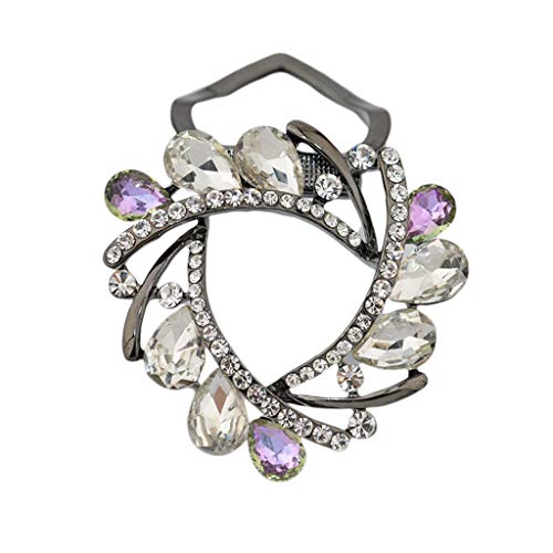 Baoblaze Flor Bufanda Clip Hebilla Cristal Bufanda Anillo Abrigo Abrazadera Seda Bufanda Sujetador Cierre Broche Cinta Hebillas para Ropa Pañuelo para El Cuell - Blanco Cover
