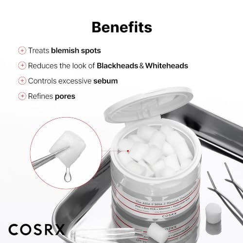 COSRX AHA 2% BHA 2% Blemish Treatment Serum, Quick & Easy Spot Care (50g) | 30+ Cotton Balls, Spot Treatment, Blackheads & Whiteheads, Sebum Control, Paraben Free, Phthalates Free, Korean Skin Care - image 4