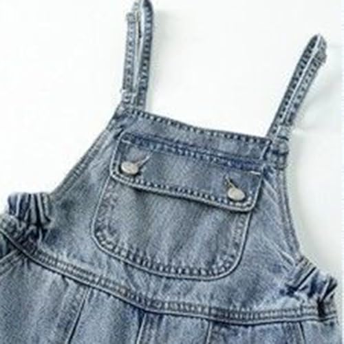 Malibure Teen Girls Denim Overalls Kids Sleeveless Wide Leg Jumpsuit Bib Overall Romper with Pockets Cute Y2K Streetwear Cute Teen Clothes Blue 13-14 Years