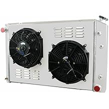 3 Row All Aluminum Radiator for 1973-1986 1985 1982 Chevy GMC Pickup Truck C10 C20 C30 C1500 C2500 K10 K20 K30 Blazer Jimmy V8 Radiators Shroud 2 x 12" Fans +Relay Kit 81 82 83 84 85 86