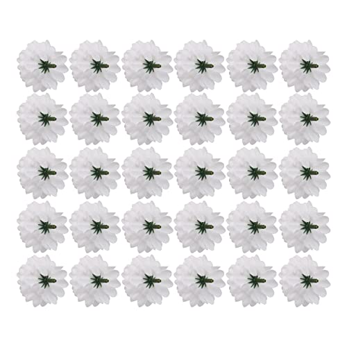 ANBP 30 pcs Carnations Craft Artificial Flower Silk Spherical Heads Wedding Decor White