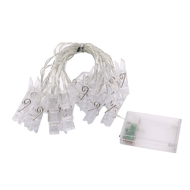Cadena de luces LED con clip para fotos, USB, con batería, marco de fotos, guirnalda de luces de hadas, decoración de dormitorio, boda, San Valentín