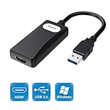 USB3.0 to HDMI Adapter, USB to HDMI Converter with 1080P, Video Audio for Multiple Monitors, Support Windows 7/8/10 Computer ONLY (NO MAC/Linux/Vista)