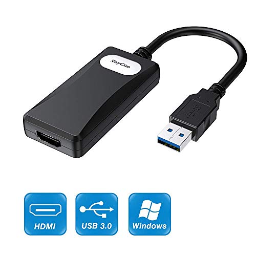 USB to HDMI, USB 3.0 to HDMI 1080P Video Cable Adapter with Audio Output for HDTV Monitor, Support Windows XP / 10/8.1/8 / 7 Computer Laptop [ NO MAC/Linux/Vista/Chrome/Firestick]