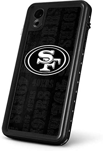 Skinit Waterproof Phone Case Compatible with iPhone XR - Officially Licensed NFL San Franciso 49ers Black & White Design