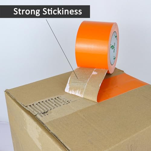 Image of BOMEI PACK 3 Inch Orange Duct Tape Waterproof,Heavy Duty,3 Inch x 35 Yards,9 Mil Industrial Grade Yellow Duct,No Residue,Strong,Flexible and All Weather,Professional for Indoor & Outdoor Use