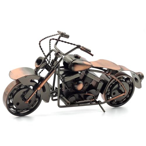QIRLOEU Handmade Metal Motorcycle Figurine
