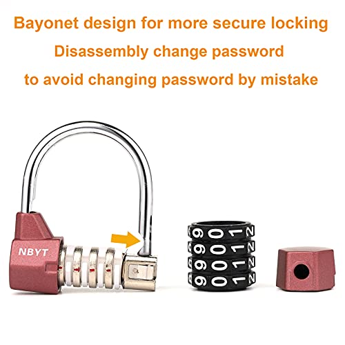 Image of Gym Locker Lock,4 Digit Combination Lock,Safety Password Padlock for School Gym Locker,Sports Locker,Fence,Toolbox,Case,Hasp Storage