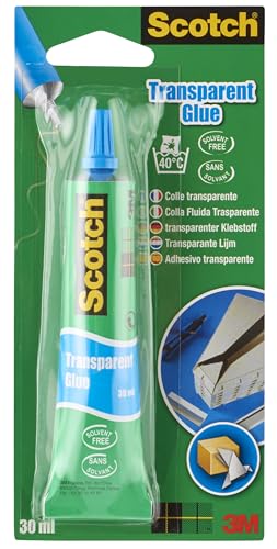 Scotch Tube de Colle Transparente à Usage Domestique, sans Solvant, 1 Tube, 30 ml – Colle Multi-Usage pour la Maison, l'Ecole ou le Bureau