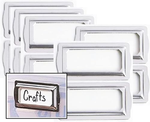 Horizontal Clip Metal Label Holders, 10-Pack