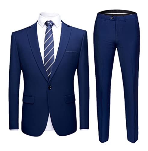 Ensemble 2 pièces pour homme avec costume bleu marine L et pantalon classique pour banquet